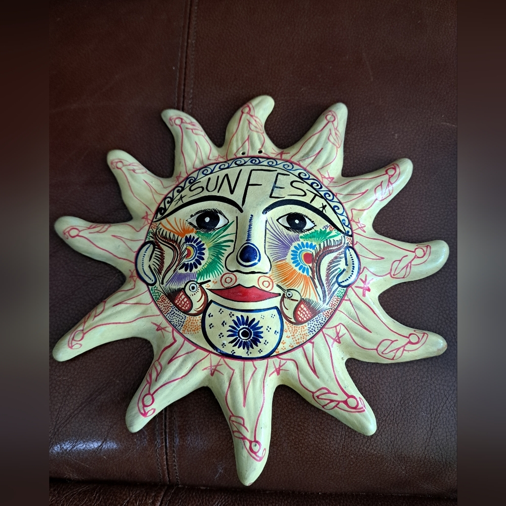 Handcrafted Sun Face Wall Art Decor